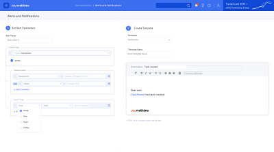Create New Alert alert condition notification ui