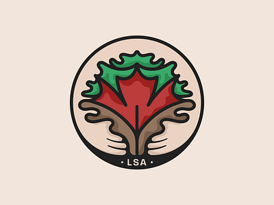 Lebanese Student Association assistance association badge canada cedar tree concordia culture education emblem group hands lebanese logo palm leaf students union unity university