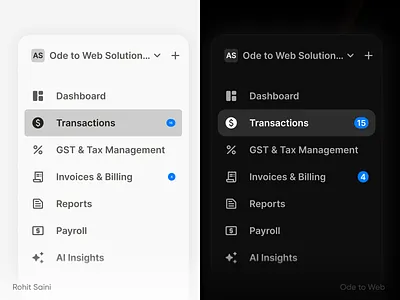 Admin dashboard side panel design (light & dark) admin agency clean dark mode dashboard data elegant grayscale light mode management minimal saas side bar software ui design ui ux design ux design