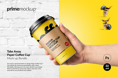 Paper Coffee Cup Mockup Bundle bundle coffee coffee cup mockup cup drink cup hand holding isolated package mockup paper paper coffee cup paper coffee cup mockup bundle take away coffee tea mock template
