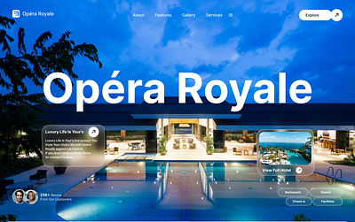 Opera Royale The Luxuries Hotel Website landing page design design designsystem family friendly hotel figma luxury hotel ui uiux uiux design user experience design ux
