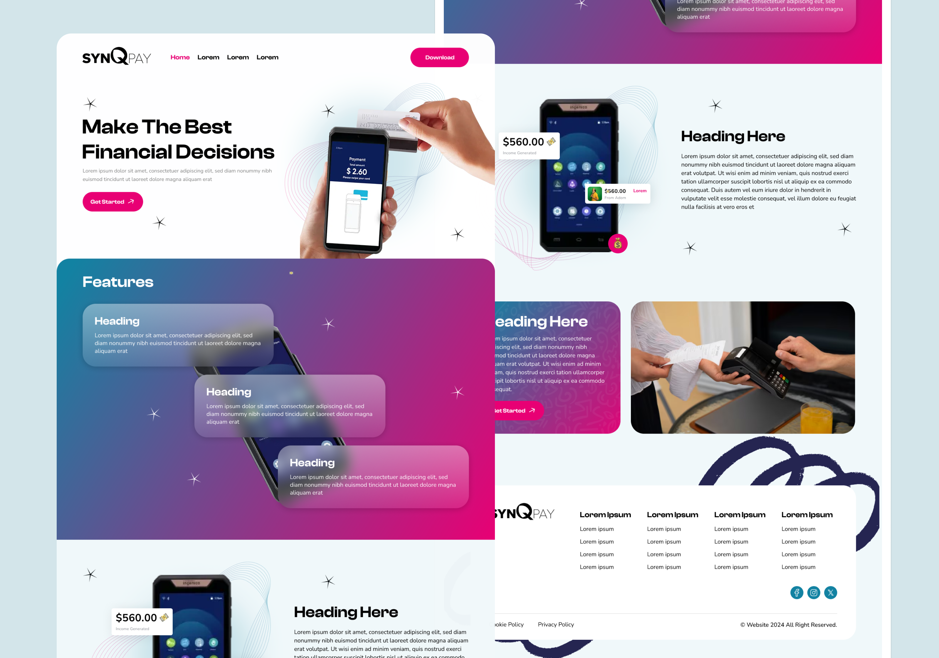 SynQpay - Financial Landing Page design figma figma ui graphic design landing page ui ui ux website ui