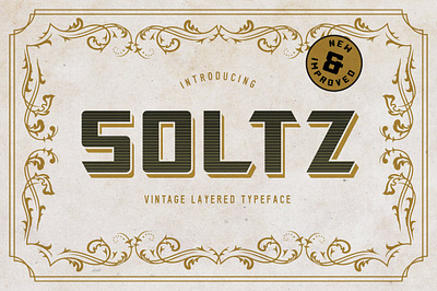 Soltz Vintage Layered Typeface display font industrial layered outline retro sans serif shadow soltz soltz vintage layered typeface stackable typeface