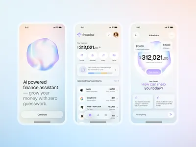 AI Fintech - Mobile App ai app artificial intelligence assistant banking clean design finance fintech gpt interaction ios mobile modern ui ux