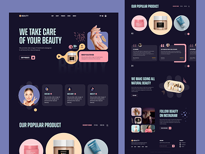 Beauty Product Landing Page beauty beauty shop clean cosmetics design ecommerce landing page makeup minimal product design products shopify store skin care ui uiux user interface web webdesign website website design