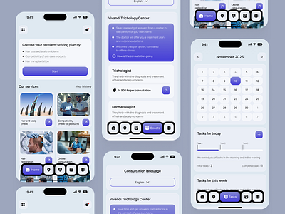AI-Powered Hair Care Mobile App ai ai app ai mobile app design app design beauty products cosmetics minimal design mobile mobile app mobile app design mobile ui product design startup