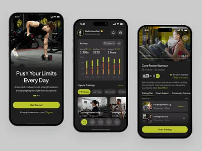 Fitness App UI 🏋️ adrian app cardio design figma fitness graphic design gym ios sport ui uidesign ux workout wroclaw wrocław yoga