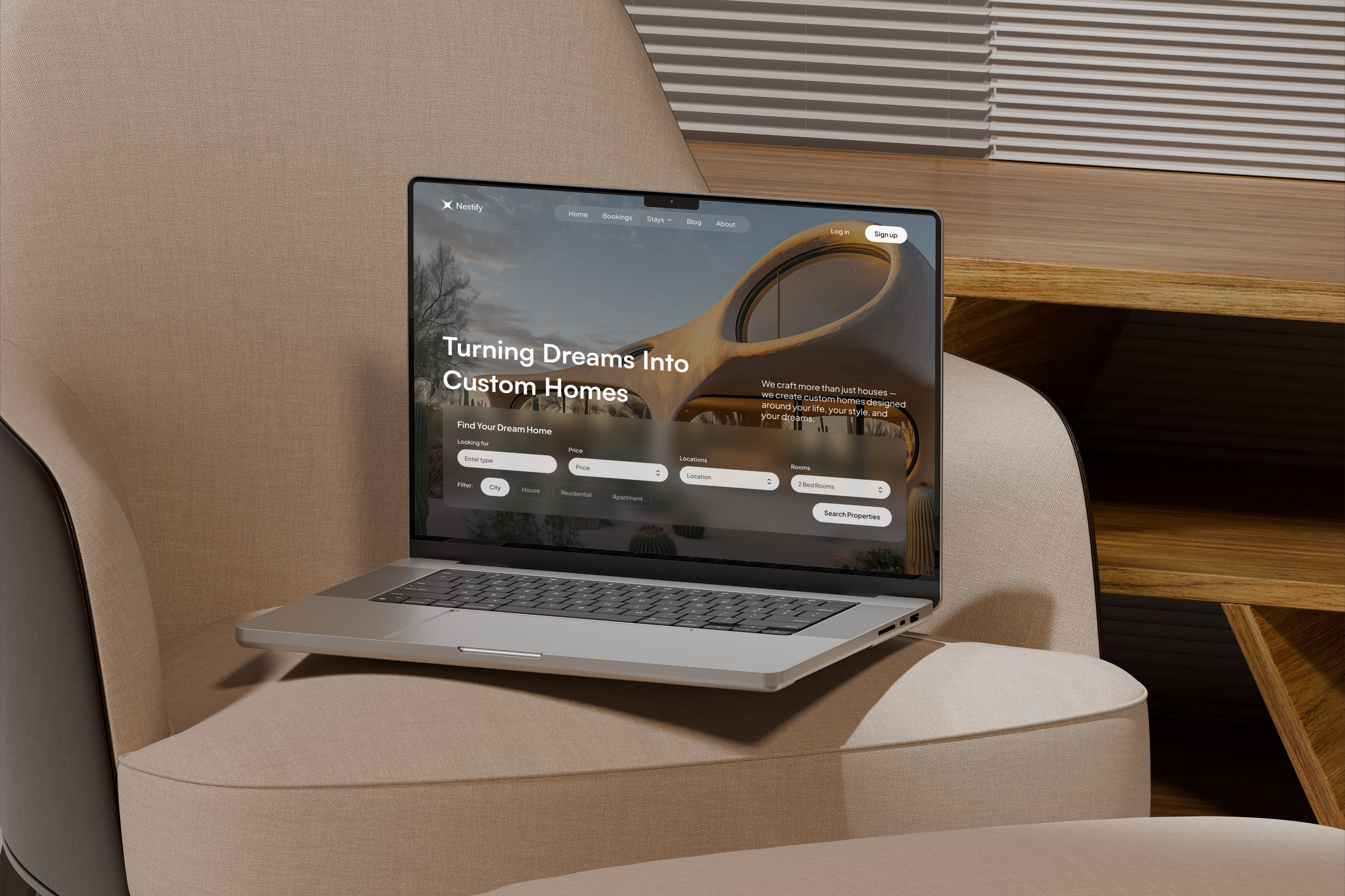 Real Estate Hero Section Design property finder interface