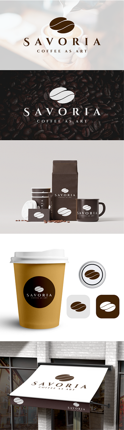 Savoria coffee shop logo design. branding coffee coffee logo coffee shop design graphic graphic design logo logo design ui vector