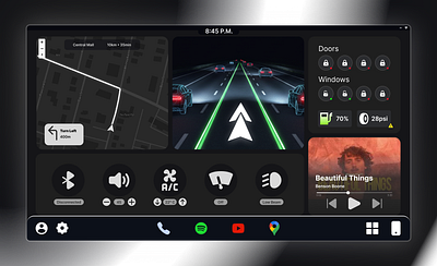 Car Dashboard Screen UI - Day 34 of DailyUI automotive interface car dashboard car screen dailyui design interface interface screen ui interface ui ui ui design ui ux web design