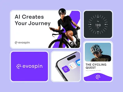 Evospin - Logo & brand identity brand brand guidelines brand identity brandbook branding brandmark creative logo cycling ecommerce identity logo logo design logo designer logo mark minimalist logo sports startup symbol tracker visual identity