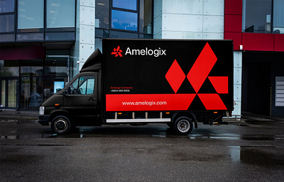 Amelogix - Logistics Branding amelogix brand identity branding creative graphic design lettering logo logo design minimal