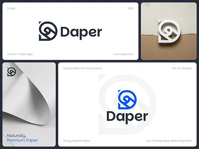 D logo - Paper branding business corporate logo creative logo d letter logo d logo d logomark d paper icon letter d letter logo lettermark line art logo design minimalist monogram paper paper logo vector web