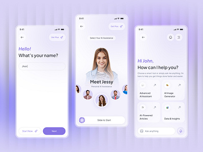 AI Chat Assistance Mobile App UI Design ai ai app android app design app design app ui app ui design chat app design chatbot figma figma design hehe ios app design mobile app design mobile design mobile ui shakib1wrk ui ui ux uiux ux