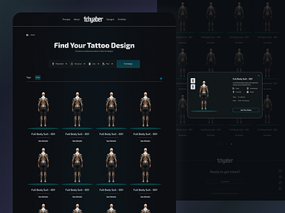 Tattoo Designs Search Page microinteractions tchyaber