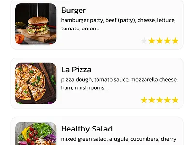 Home page for app NeoNui Recipe food healthy home homelist homepage list navbar page
