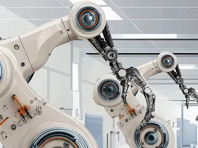 Robotization of production 2d after effects animation branding character animation compositing future graphic design image editing motion graphics presentation design robot robotization shape storyboarding technology ui usa video editing visual effects