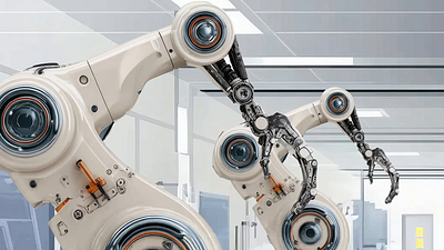Robotization of production 2d after effects animation branding character animation compositing future graphic design image editing motion graphics presentation design robot robotization shape storyboarding technology ui usa video editing visual effects