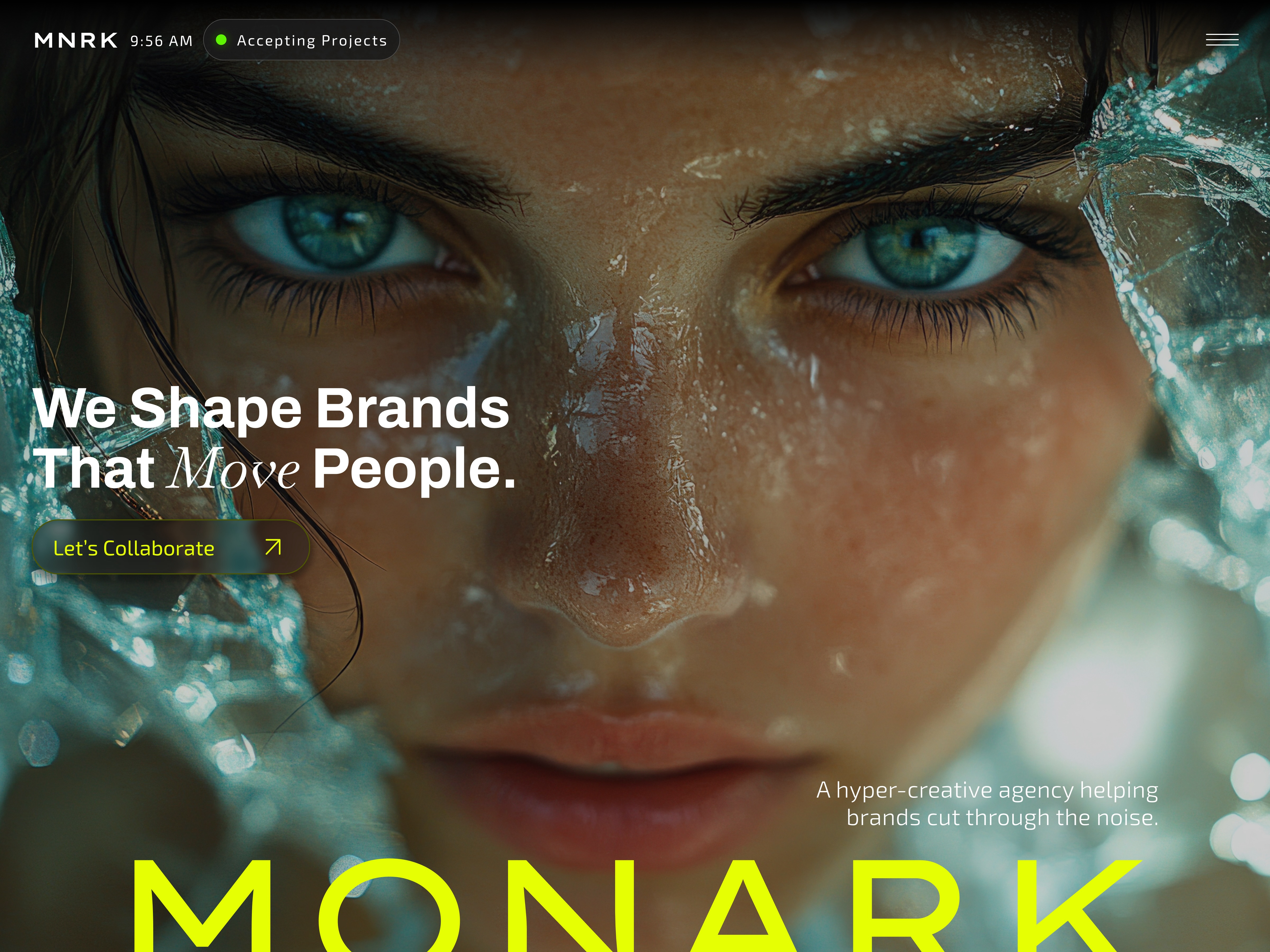 Creative Agency Website Design - Monark branding ui web design