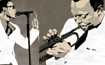 Jazz and r&b illustration computer graphic jazz music illustration rb