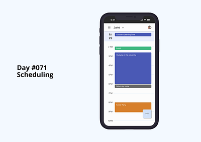 Day 71 Scheduling - Daily UI Challenge dailyui ui
