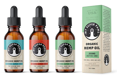 Hemp oil packaging and label design, branding and logo branding cannabis cbd design dog hemp illustration label logo packaging