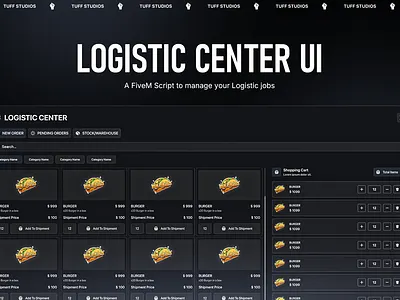 FIVEM LOGISTIC CENTER UI figma fivem designs fivem rp fivem ui graphic design interface designs ui