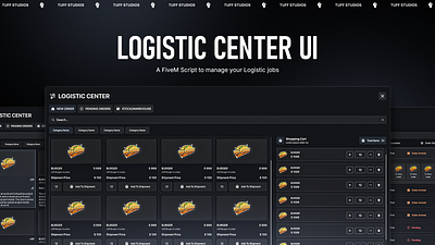 FIVEM LOGISTIC CENTER UI figma fivem designs fivem rp fivem ui graphic design interface designs ui