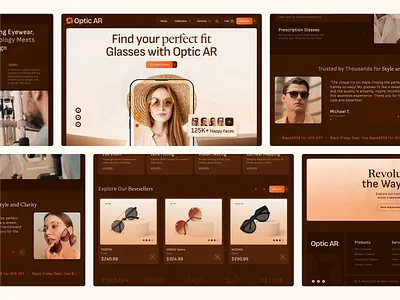 Eyewear E-Commerce Website Design branding ecommerce eyewear online store eyewear website glasses store website graphic design landing page logo modern website product landing page ui ui ux vintage website web app web design website design wingly agency