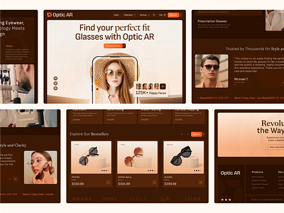 Eyewear E-Commerce Website Design branding ecommerce eyewear online store eyewear website glasses store website graphic design landing page logo modern website product landing page ui ui ux vintage website web app web design website design wingly agency