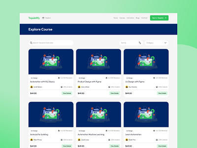 Topskillfy Explore Course 3d animation app apps behance branding dashboard design graphic design icon illustration landing page logo motion graphics typography ui ux vector web website