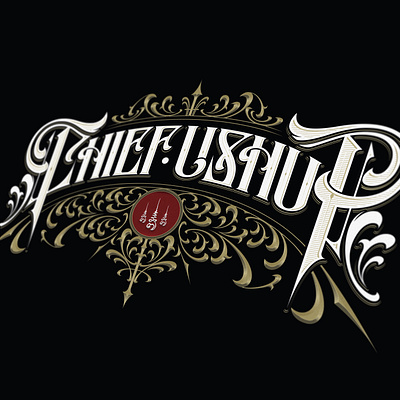 Chief Ushup artwork available barbershoplogo branding calligraphy commission design graphic design handdrawn handlettering handtype lettering logo logodesign logotype merchandise tshirtdesign typography victoriandesign victorianstyle