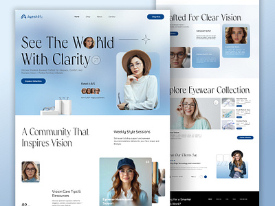 👓 Eyewear Store Website – Modern UI Design ✨ figma glass store ui uxui wordpress
