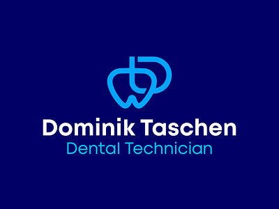 Dental technician logo design: DT monogram + tooth clinic d dental care dental clinician dental health dental surgery dental technician dental technologist dentist dentistry dentists doctor letter mark monogram logo logo design medic medical t teeth tooth