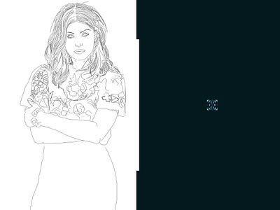Portrait Practice_ Gemma Arterton_ In Lines_05 illustration