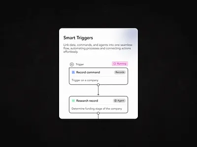 Smart Triggers ⚡ ai agent bento bento card bento design bento grid graphic design llm motion graphics product design ui ui design uiux design ux web design y combinator