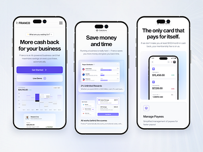 AI-Powered Fintech Mobile App for Smart Business app design automation business app business payments cashback digital banking expense management finance financial app fintech fintech app ui fintech mobile app ui glassmorphism mobile banking money management rewards startup design ui uiux