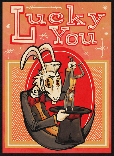 Lucky You art cartoon cartoonist design digital art graphic design illustration illustrator lowbrow typography