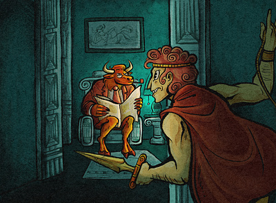 Minotaur art artist cartoon cartoonist digital art illustration illustrator lowbrow