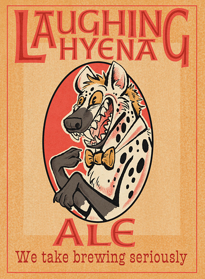 Laughing Hyena Ale cartoon cartoonist design digital art graphic design illustration illustrator lowbrow typography