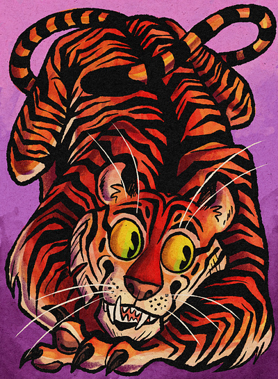 Tiger art artist cartoon cartoonist digital art illustration illustrator lowbrow