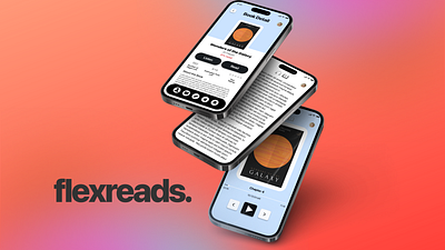 flexreads: a flexible reading and audiobook app app audiobook app branding and identity ui