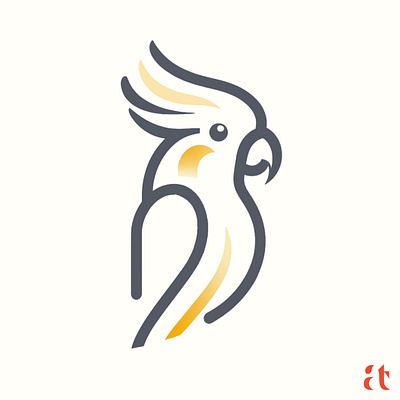 Artistic Logo Inspirations by Aravind Reddy Tarugu #27: Cockatoo aravind art branding clean cockatoo design digital flat gradient graphic design icon logo modern nature reddy tarugu ui ux vector website