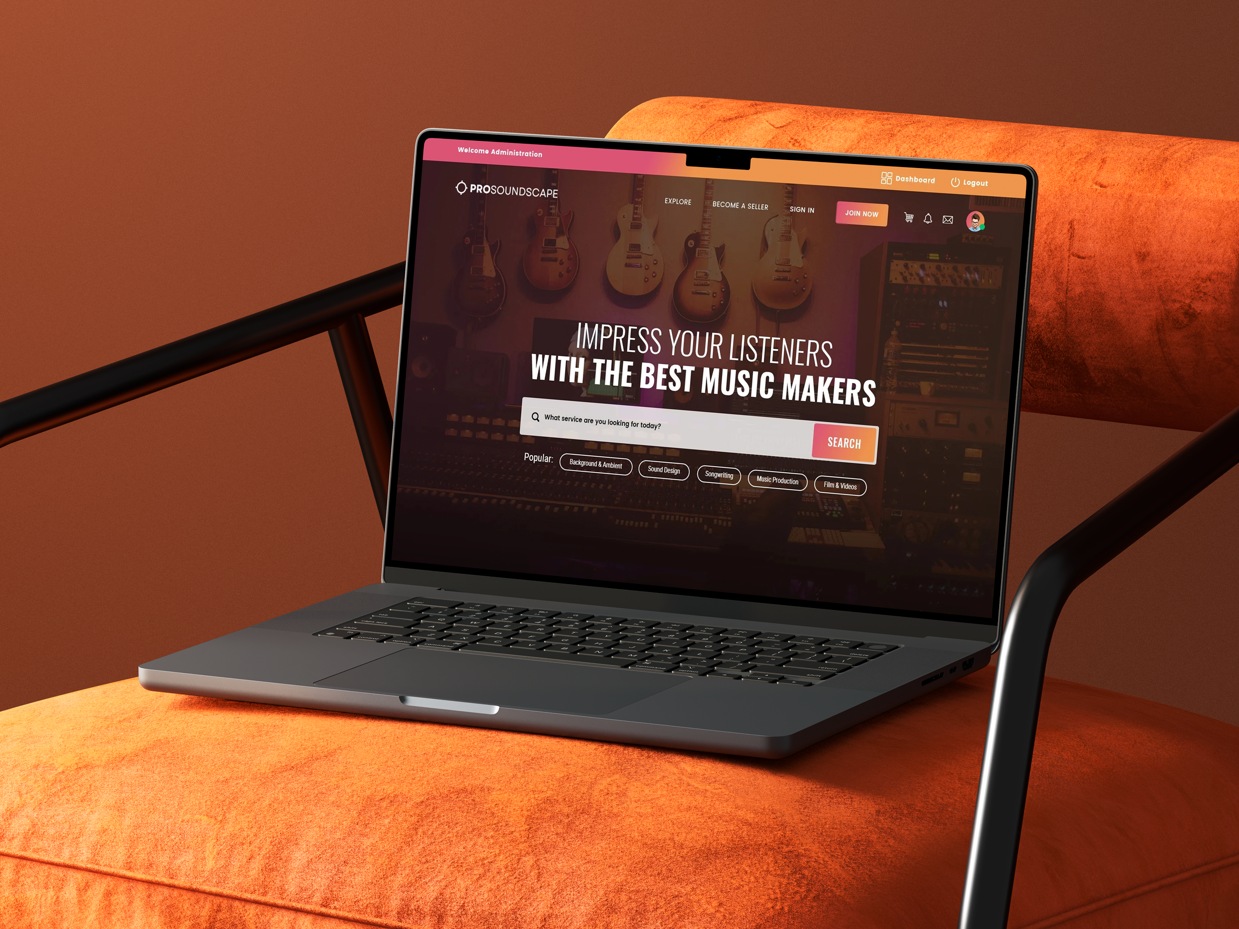 Music Player Web UI Design – Landing Page branding design graphic design illustration typography ui ux website design