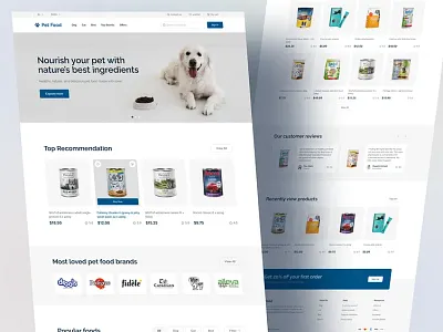 Pet Food Ecommerce Website agency animal foood clean company design dog ecommerch food illustration landing landing page landing pgae design minimal pet protfoilio ui ux web design