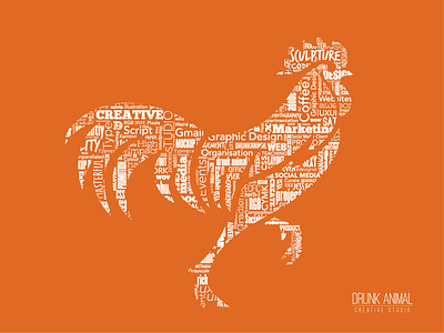 Drunk Animal Logo Illustration calvin innes dacs drunk animal illustration logo rooster rooster logo wordart