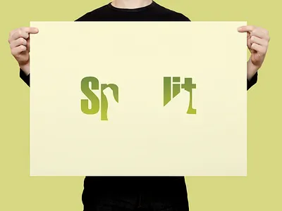 Split | Typographical Poster banana fruit graphics illustration negative space poster shape simple text typography