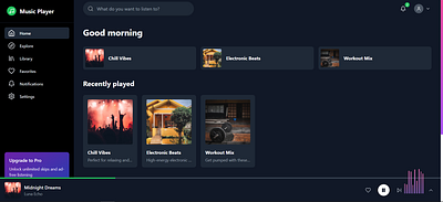 Modern Music Player App animation app branding css design graphic design html logo music react ui