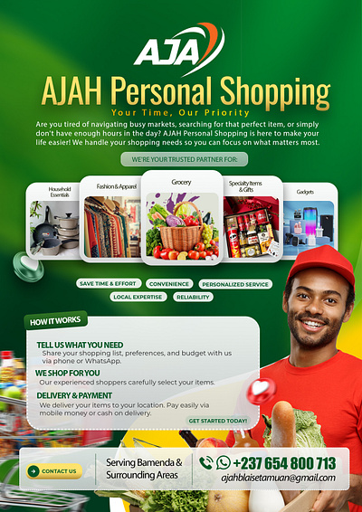 AJAH Personal Shopping Flyer Design assisted shopping flyer design graphic design online shopping personal shopping shopping flyer
