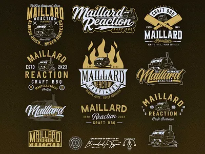 Maillard Reaction Craft BBQ - Branding Kit badge design branding kit company branding corporate logo custom lettering illustrator logo design retro design stamp design vector vintage design